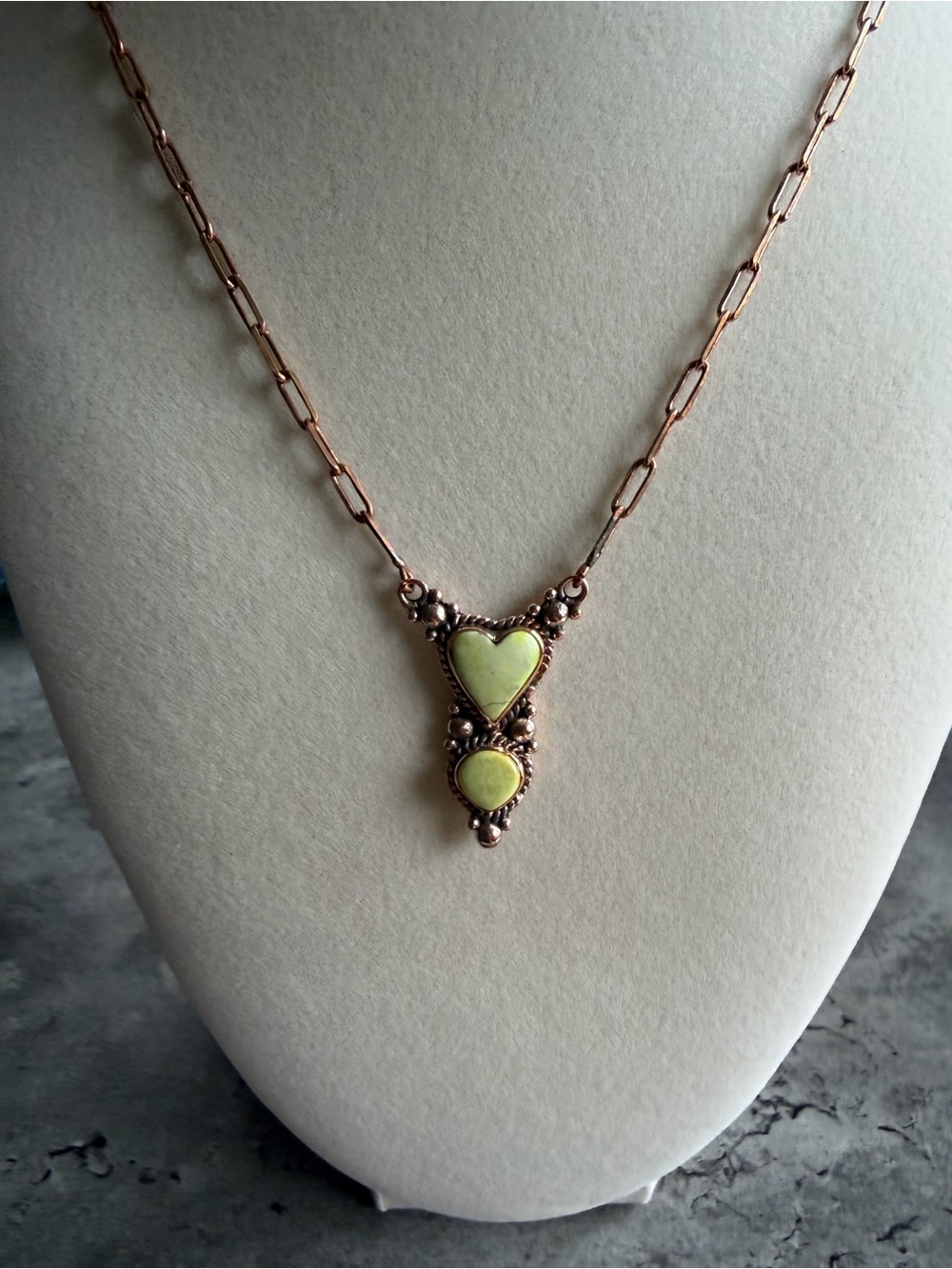 Palomino Turquoise Heart Copper Pendant Necklace